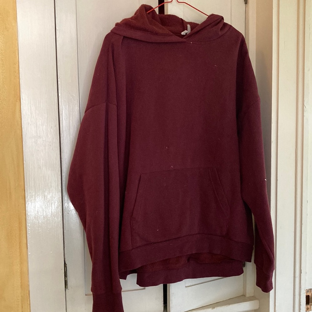 Oversized maroon hoodie S